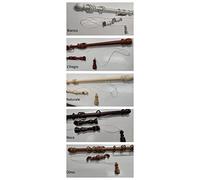 Bastone tenda in legno, movimento manuale o con corda, completo di accessori e disponibile in diversi colori e misure, diametro 35 mm (160 CM, A CORDA - BIANCO)