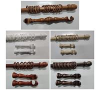 Bastone tenda in legno, movimento manuale o con corda, completo di accessori e disponibile in diversi colori e misure, diametro 35 mm (240 CM, MANUALE - NOCE)