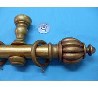 BASTONE TENDA LEGNO tipo FOGLIA ORO ANTICO MOD.DEA