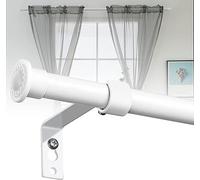 Bastone Tende, 71-236cm Bastoni per Tende Set con Staffe in Acciaio Inossidabile - Diametro 16mm Aste per Tende in Stile Rustico Opaco/Bianco