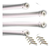 Bastone Tende a Pressione - Bastoni Per Tende a Vetro - Bastoni per Tendaggi Interni - Bacchette Estensibili Misura 40-60cm - 4 Pezzi