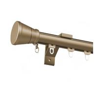 Bastone Tende Alluminio Romano, Asta Sistema per Tende con Supporti, Stabile Set di Bastoni Singoli per Stanze Soffitto Parete per Soggiorno, Camera da Letto, Silenzio Delle Rotaie(Gold,1.70m)