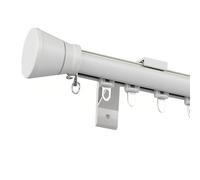 Bastone Tende Alluminio Romano, Asta Sistema per Tende con Supporti, Stabile Set di Bastoni Singoli per Stanze Soffitto Parete per Soggiorno, Camera da Letto, Silenzio Delle Rotaie(White,0.70m)
