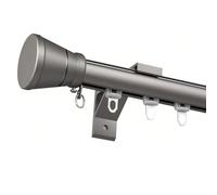 Bastone Tende Alluminio Romano, Asta Sistema per Tende con Supporti, Stabile Set di Bastoni Singoli per Stanze Soffitto Parete per Soggiorno, Camera da Letto, Silenzio Delle Rotaie(Gray,5.90m)