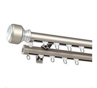Bastone Tende Doppio per Finestre - Bastone Tende in Stile Moderno e Minimalista, in Lega di Alluminio Spesso, per Camera da Letto, Soggiorno, Porta Scorrevole,d'oro,Double pole/1m/3.3ft