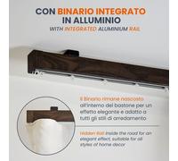 Bastone Tende Moderno Legno Con Binario Integrato Soffitto/Parete per Tende Onda