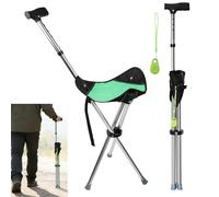 Bastone Trekking Pieghevole con Sedile, Bastone per Anziani con Allarme di Localizzazione Bluetooth, 0,95 kg Sgabello Pieghevole Portatile, per Escursionismo/Campeggio/Alpinismo/Pesca, Portata 150 kg