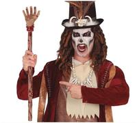 Bastone voodoo smontabile insanguinato con pomolo a forma di mano in pvc 70 cm