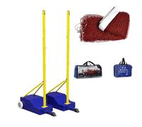 Bastoni da badminton da pallavolo con 2 reti, altezza regolabile, base ricaricabile, per prato e spiaggia