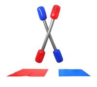 Bastoni da Combattimento Gonfiabili | 2 Pezzi Bastoni e Tappetini Interattivi - Giochi Gladiatori da Esterno | per Adulti Vacanze Compleanno Feste in Giardino Picnic all'Aperto