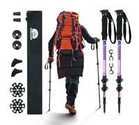 Bastoni da Nordic Walking per Trekking, Bastone da Trekking Telescopico 2 Pezzo per Tenda, Alluminio Bastone da Trekking per Bambini, Adulto, Bastone Regolabile con Assorbimento Anti-shock