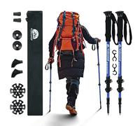 Bastoni da Nordic Walking per Trekking, Bastone da Trekking Telescopico 2 Pezzo per Tenda, Alluminio Bastone da Trekking per Bambini, Adulto, Bastone Regolabile con Assorbimento Anti-shock