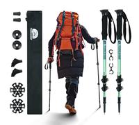 Bastoni da Nordic Walking per Trekking, Bastone da Trekking Telescopico 2 Pezzo per Tenda, Alluminio Bastone da Trekking per Bambini, Adulto, Bastone Regolabile con Assorbimento Anti-shock