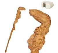 Bastoni da Passeggio a Forma di Pesce In Legno, con Impugnatura Ergonomica e Punta In Gomma Antiscivolo Bastone Decorativo di Lusso Cospaly per Uomo e Donna 94 Cm
