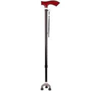 Bastoni da passeggio Bastone da passeggio Stampelle per anziani Supporto per asta regolabile, Bastone da passeggio Robusto, telescopico, leggero antiscivolo con 3 piedini mobili e manico in legno, stampella nera per uomo, donna, anziani