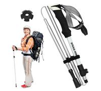 Bastoni da trekking con borsa portaoggetti, bastoncini da trekking pieghevoli e regolabili, bastoncini da passeggio in alluminio leggero con manico in EVA e blocco rapido per campeggio zaino in spalla