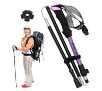Bastoni da trekking con borsa portaoggetti, bastoncini da trekking pieghevoli e regolabili, bastoncini da passeggio in alluminio leggero con manico in EVA e blocco rapido per campeggio zaino in spalla