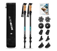 Bastoni da trekking & Nordic Walking - Bastoni telescopici da trekking con set di cuscinetti in gomma - Bastoni da trekking per uomo e donna - extra leggeri e regolabili con manico in vero sughero