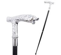 Bastoni da Trekking Silver Bear, Bastone da Passeggio Con Testa D'orso Decorata, Bastone da Passeggio Antiscivolo con Impugnatura Rimovibile 91 Cm