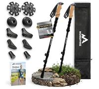 Bastoni da trekking telescopici in carbonio o alluminio, 65-135 cm, regolabili in altezza, per uomo e donna, con manico in sughero, punta in tungsteno e tampone in gomma (carbonio 3K, 65-135 cm)