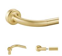 Bastoni per tende a disco in ottone, asta per tenda da finestra da 71-122 cm, asta regolabile per oscurare la stanza, con terminali e staffe in alluminio, design avvolgente