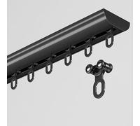 Bastoni per tende da soffitto ultra sottili, 4,1 m, regolabili, in alluminio, colore nero, sistema di binario per tende per arredamento moderno, elegante e facile da installare