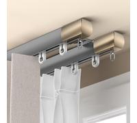 Bastoni Per Tende Doppi Per Finestre, Aste Per Tende A Doppia Asta Resistente, Staffe Scorrevoli In Lega Di Alluminio Per Camera Da Letto/soggiorno/finestra/hotel(Gray,6.0FT/180CM)