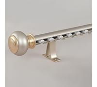 Bastoni Per Tende In Alluminio Da 28.0mm, Scorritenda Con Staffe In Metallo E Testa Decorativa, Binario Tenda Da Porta Da 70-600cm Per Montaggio A Parete E Finestra(Champagne,400cm(4*100cm))