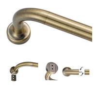 Bastoni per tende in bronzo antico per finestre 122-223,5 cm, disco avvolgente da 2,5 cm, con terminali e staffe in alluminio, senza smontaggio a vite, asta per tende oscurante regolabile oscurante