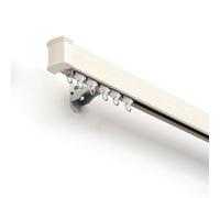 Bastoni per tende in finta venatura del legno, in lega di alluminio, montaggio a parete, divisorio scorrevole, 2,4 m, elegante e durevole, perfetto per la decorazione della casa e la separazione degli