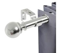 Bastoni Per Tende Moderni Con Cappucci e Supporti Bastone Tenda Asta Per Tende Per Camera Da Letto e Soggiorno Finestre Argento 135-450CM
