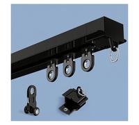 Bastoni per Tende Nascosta da Soffitto, Set di Binari per Tende Invisibili da Incasso, Asta per Tende da Soffitto Silenziosa da 70 120 160 180 200 360 400 600cm(Nero,130cm/4.26ft)