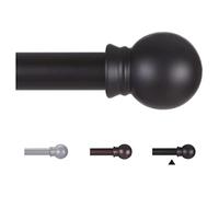 Bastoni per tende per finestre da 76 a 230 cm, asta per tende nera opaca da 1,5 cm, in acciaio inox, resistente, per camera da letto, soggiorno, tenda da esterno, nero