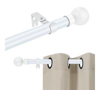 Bastoni per tende resistenti per finestre, set di aste per tende regolabili da 2,5 cm con staffe, asta per tende in metallo per camera da letto, cucina, soggiorno 25LMG7WH
