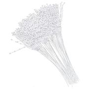 Bastoni Perle, 100 Steli di Perle di Perle di Perline su Steli di Filo, Perline Fatti a Mano Perline Mini Faux Perle di Perle di Nozze Bouquet Casa Matrimonio Decorazione per (White)
