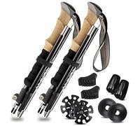 Bastoni Trekking 2 Pezzi Bastone da Trekking e Camminata Nordica Pieghevoli 36-130cm Alluminio Nordic Walking Bastoncini Bastone da passeggio antiscivolo ultraleggero, per escursionismo, campeggio