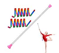 Bastoni Twirling Per Adulti Bacchetta Da Danza E Twirling In Acciaio | Baton Con Nastro 53 cm Per Aerobica Per Palestra Palco Sfilate Teatro Feste Allenamento Festività