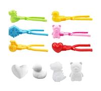 BASTOUR 6 Pinze da Neve per Bambini, Macchina per Palle di Neve, Clip per Palla di Neve, Forme di Animali dei Cartoni Animati, Clip di Palle di Sabbia, per Le Battaglie Invernali