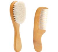 Basvella per bambini set per neonati mini pennello per bambini in legno e set di pettine morbido e delicato regalo di doccia.