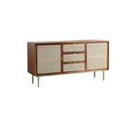 BASXDRFXZ Mobile per Piatti Credenza da pranzo retrò in rattan stile Wabi-sabi, mobiletto portaoggetti in legno for camera letto e casa