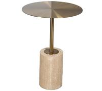 BASXDRFXZ Tavolini da Caffè Tavolino con base in pietra Balcone Tempo libero rotondo Ristorante Latte Negozio di tè in acciaio inossidabile