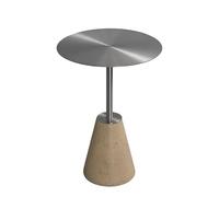 BASXDRFXZ Tavolini da Caffè Tavolino con base in pietra semplice nordico rotondo creativo da caffè piccolo in acciaio inossidabile