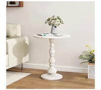 BASXDRFXZ Tavolini da Caffè Tavolino da divano Comodino vintage in ferro rotondo antico balcone caffè Design Soggiorno(White)