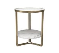 BASXDRFXZ Tavolini da Caffè Tavolino da salotto nordico alla moda, lastra di marmo, tavolo rotondo decorativo, comodino, doppia tavola rotonda(M:50X60CM)