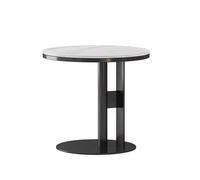 BASXDRFXZ Tavolini da Caffè Tavolino moderno semplice con lastra di roccia Comodino in ferro da caffè piccolo rotondo soggiorno nordico