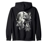 Bat 90s Style Vintage Estetic Y2K Bat Moon Graphic Felpa con Cappuccio