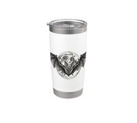 Bat and Full Moon Halloween Gothic Design Bicchiere termico in acciaio inox doppia parete