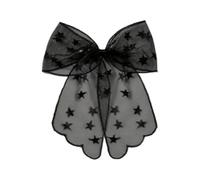 Bat Bowknot Barrettes Hair Clip With Tulle Lace Veil Halloween Costume Parties Decoration For Women Girls Nonslip Barrettes For Cosplay