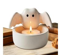 Bat Candle Holder - Cute Ceramic Ghost Candle Stand for Halloween Decor | Bat Candle Stand With Cute Ghost Design For Tabletop Display, Candlelight Decor, Halloween Parties And Seasonal Home Styling