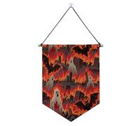Bat in The Fire Banner di Halloween da appendere con asta telescopica Banner decorazioni da appendere per ufficio, scuola, aula, dormitorio, casa banderitas para fiestas